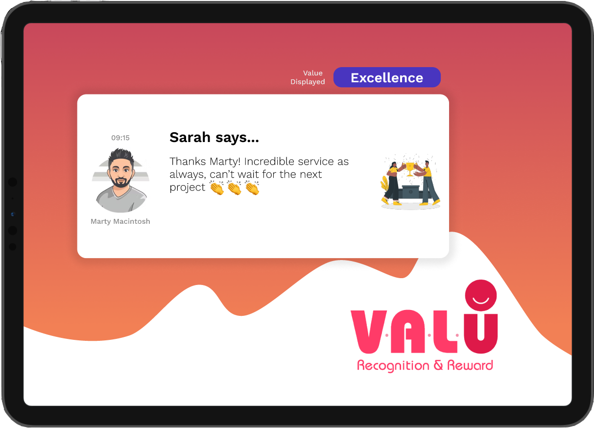 kiosk_message Screenshot of the user profile screen, where achievements, personal information and previous rewards and recognition related to the app are shown