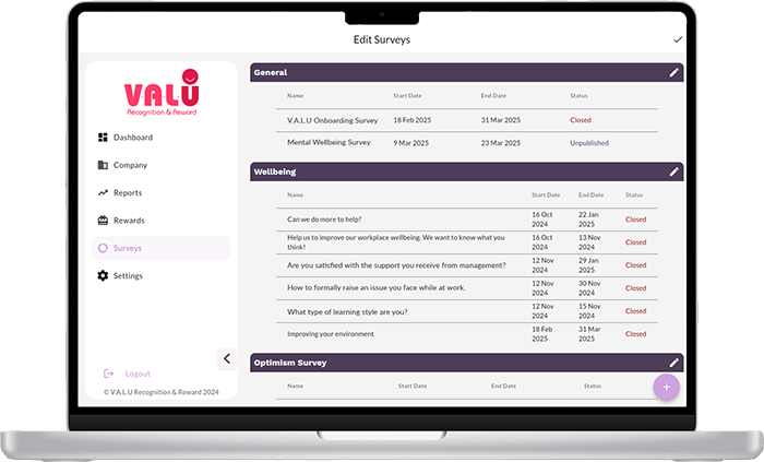 admin survey editor (revised) Screenshot of the user profile screen, where achievements, personal information and previous rewards and recognition related to the app are shown